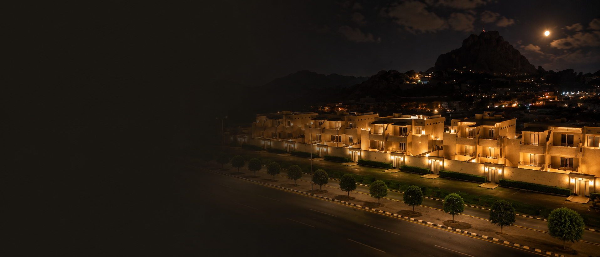 Luxury villa at night